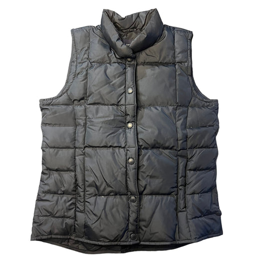 Lands' End Women's XL Black Quilted Puffer Insulated High Collar Vest