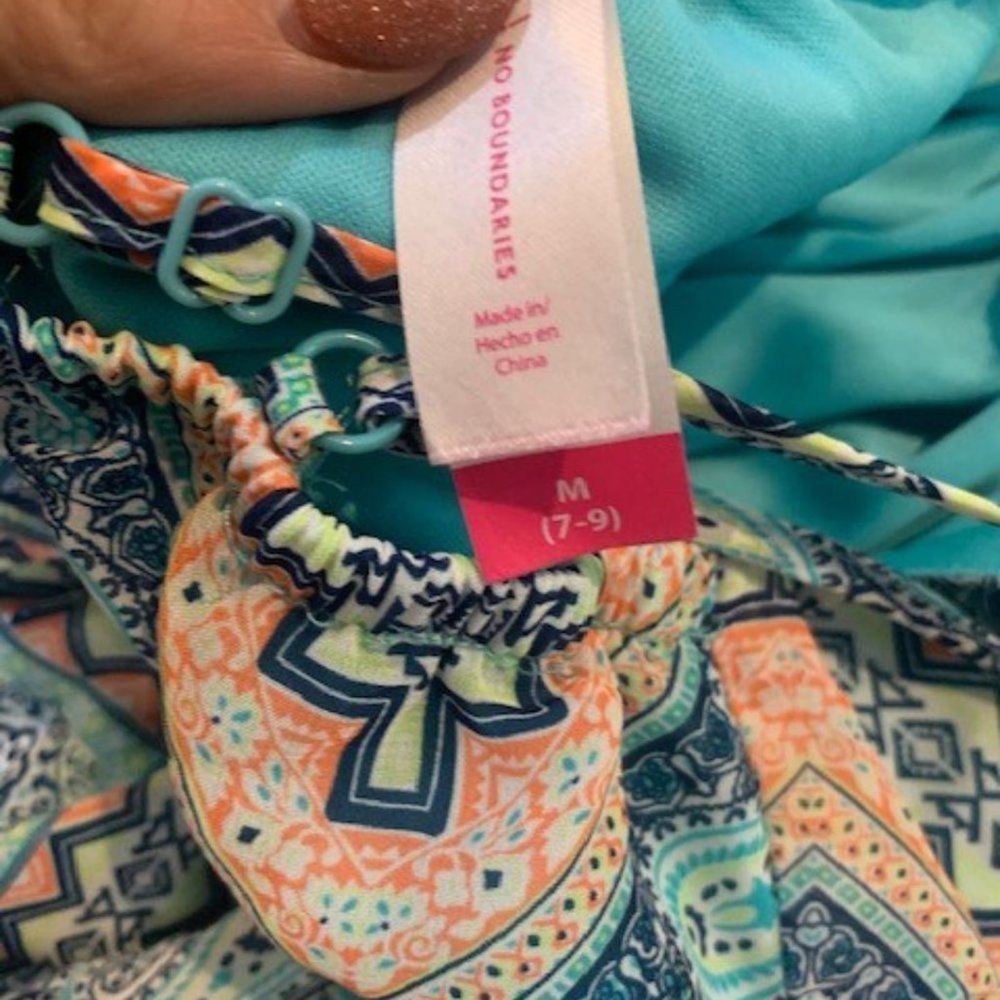 Teal aztec print sundress M