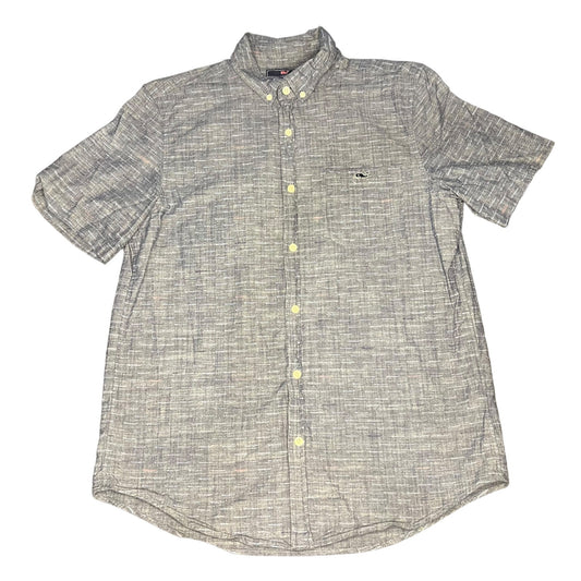 Vineyard Vines Men's Medium Gray Slim Fit Tucker Shirt Short Sleeve Button Down