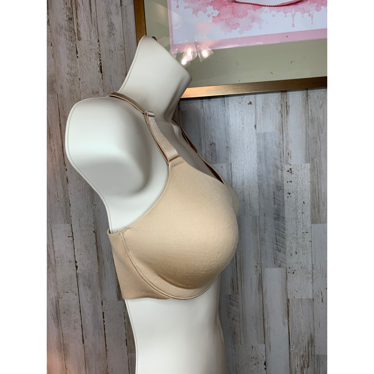 Soma Vanishing Back T-Shirt Bra Womens 38C Beige Nude Underwire Full
