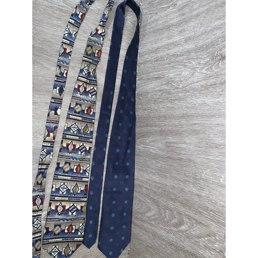 5 Piece Designer Silk Necktie Set Geometric Multicolor Men's Formal