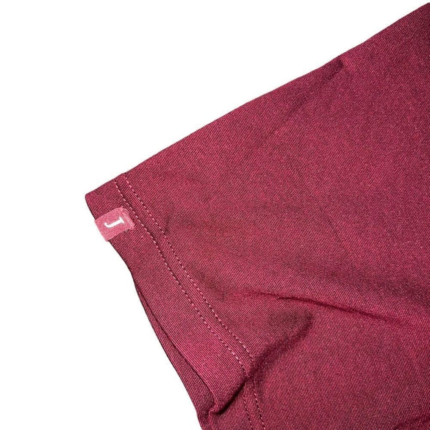 Jaanuu Scrub Top Men's XL Burgundy Wine V-Neck Short Sleeve Chest Zip