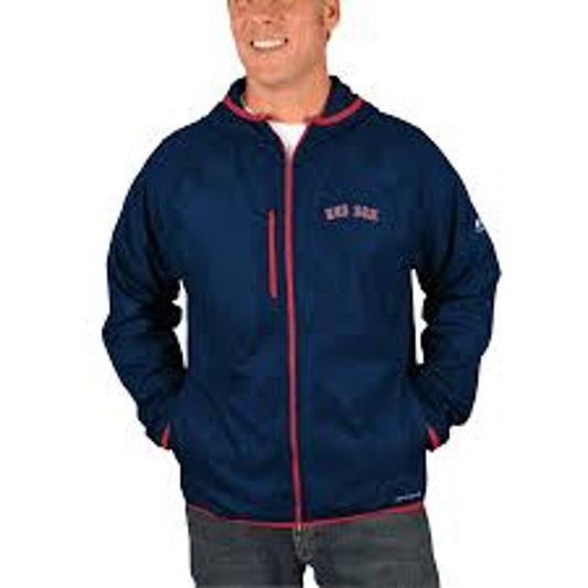 Majestic Boston Red Sox Men's 2XL Blue Full-Zip Hooded Windbreaker Jacket