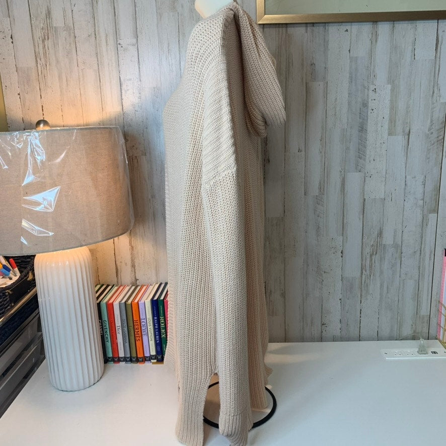 Ms. Maggie Cardigan Sweater Womens M Pink Hooded Cable Knit