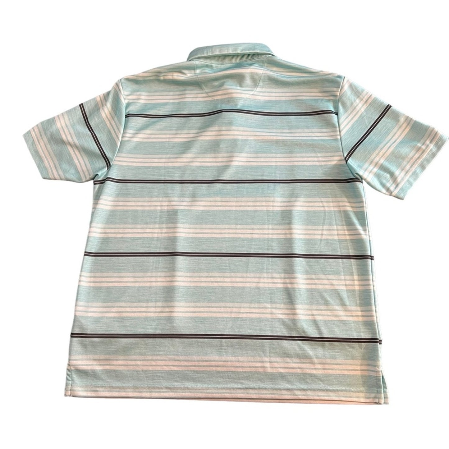 Ben Hogan Golf Polo Shirt Men's XL Light Blue Striped Short Sleeve