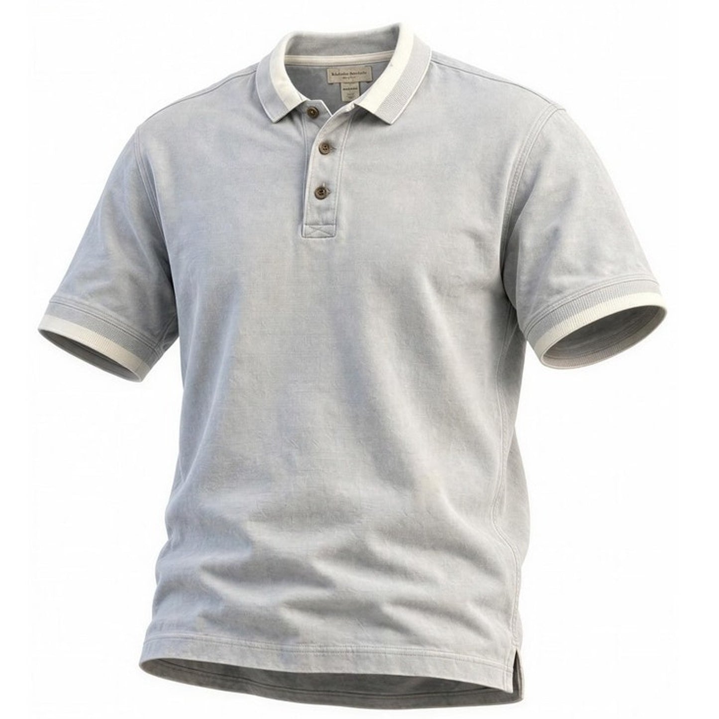 Cutter & Buck Polo Shirt Mens Large Light Blue Solid Short Sleeve Golf Casual