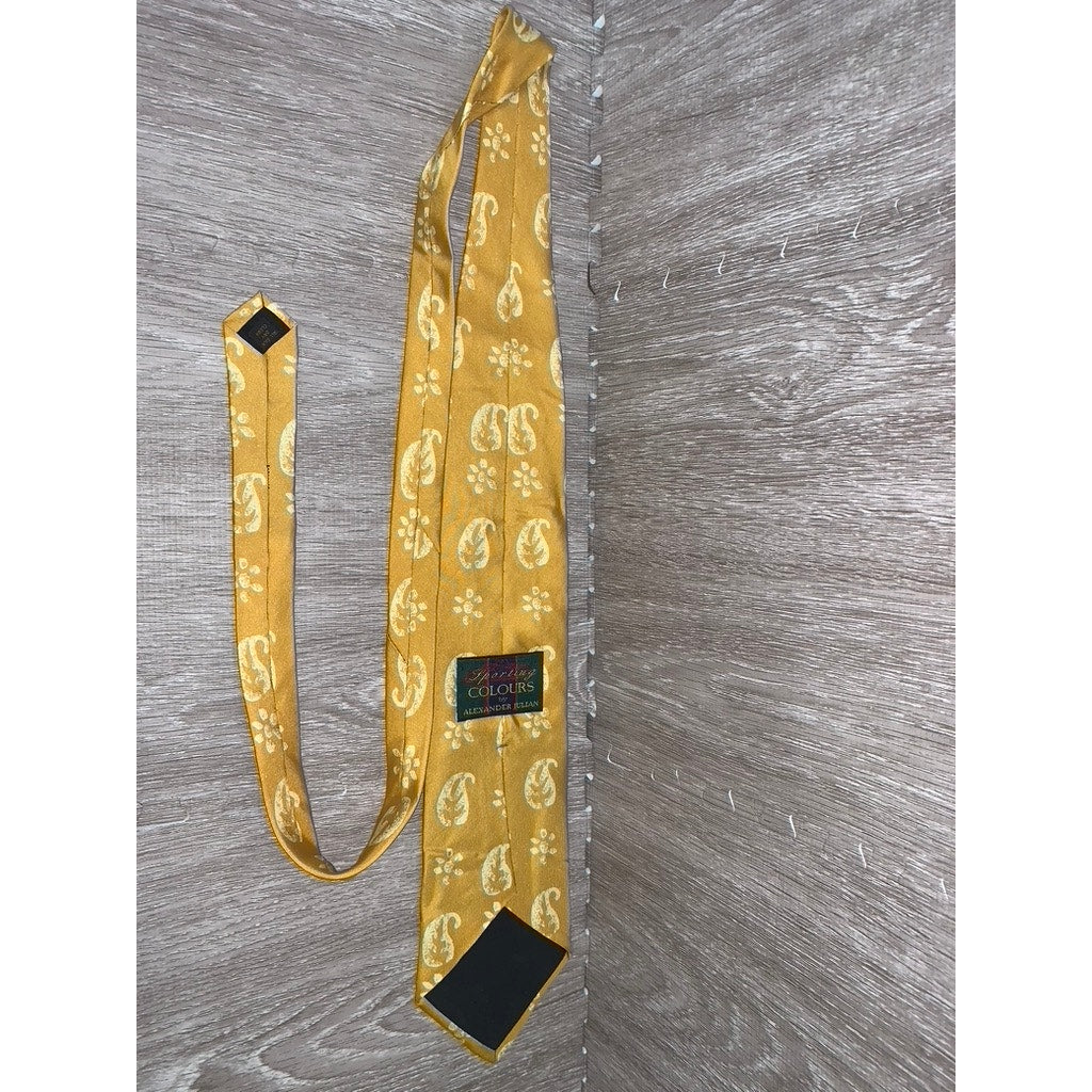 Alexander Julian Colours Men's Paisley Silk Tie Yellow Classic