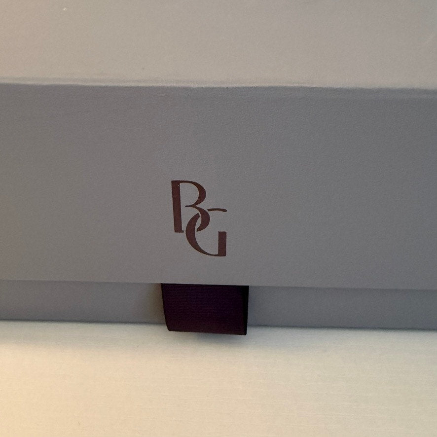 Bergdorf Goodman Gift Box Gray Hinged Magnetic Lid Tissue Paper 12 in