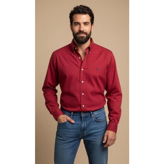 Ralph Lauren Blake Button-Down Shirt Men's XL Burgundy Red Long Sleeve