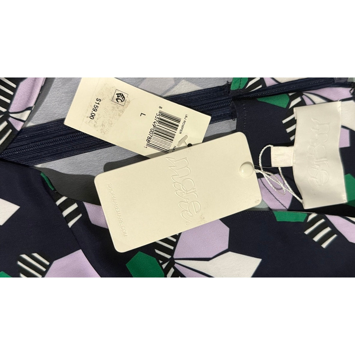 NWT MareMare Women's Cold-Shoulder Floral Romper Navy Size Large Party/Cocktail