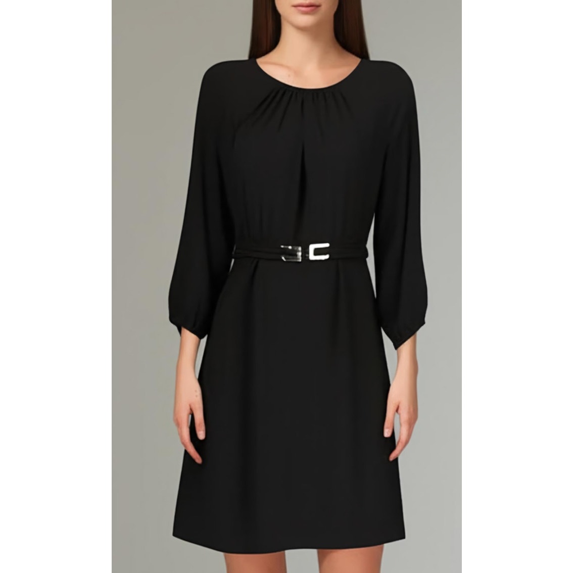 White House Black Market Women's Black Long Sleeve Dress Size Small