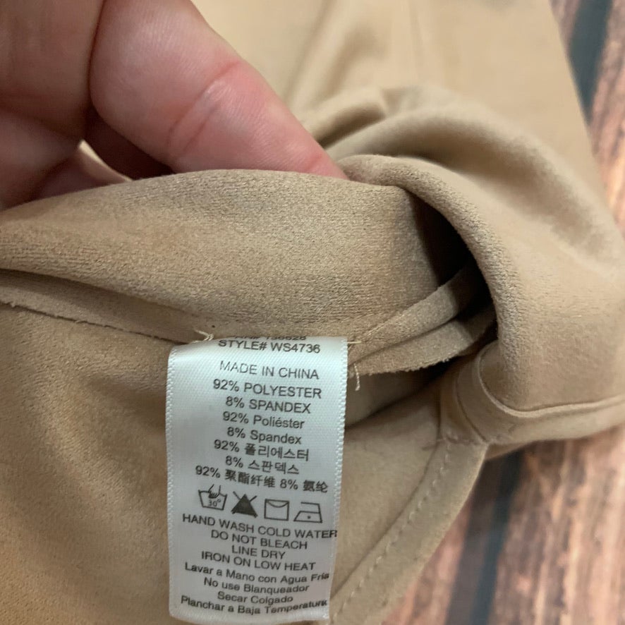 NWT Fab’rik Beige Suede Mini Skirt Size Small