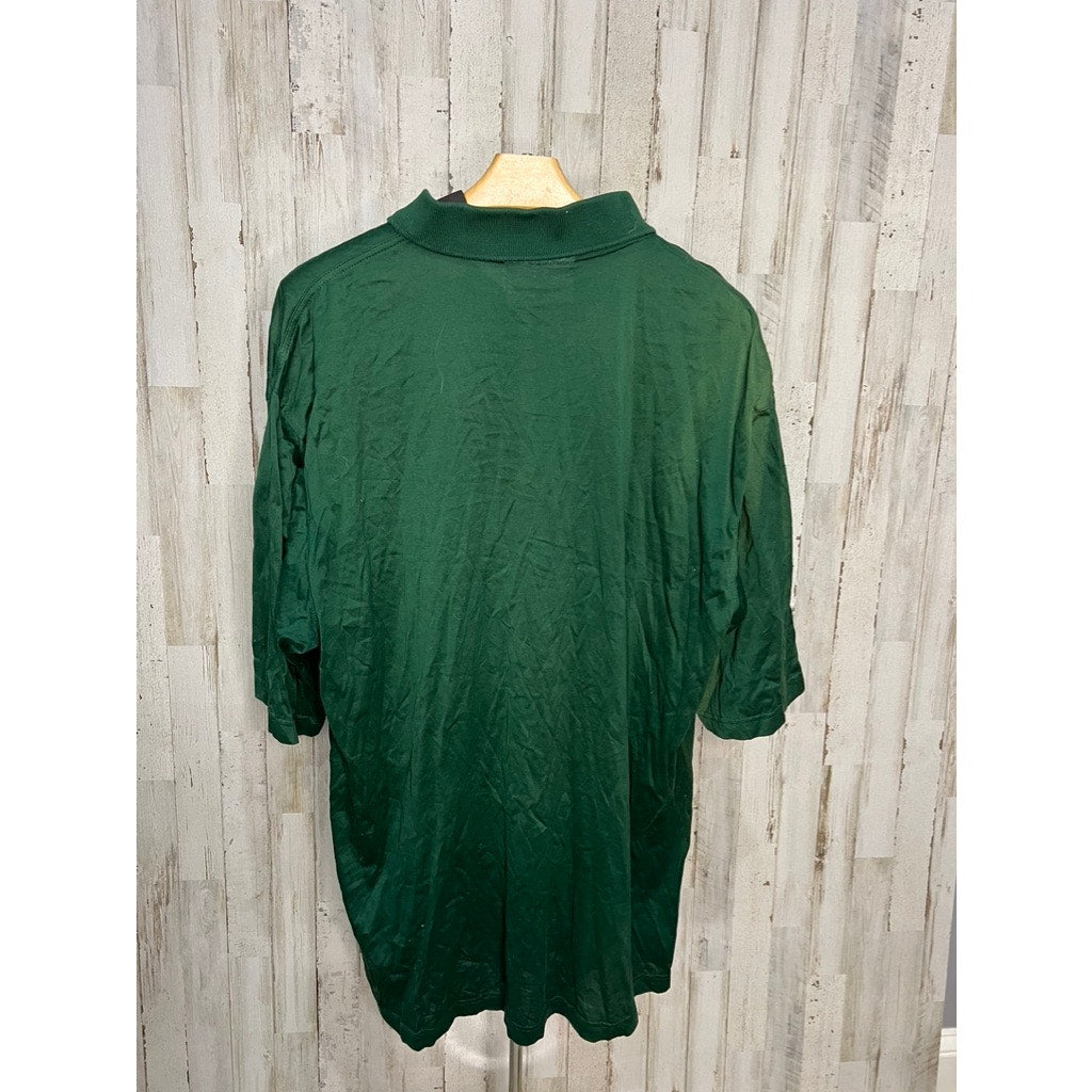 Slazenger Men's XL Green Polo Shirt Iconic Masters Logo Vintage Golf Top