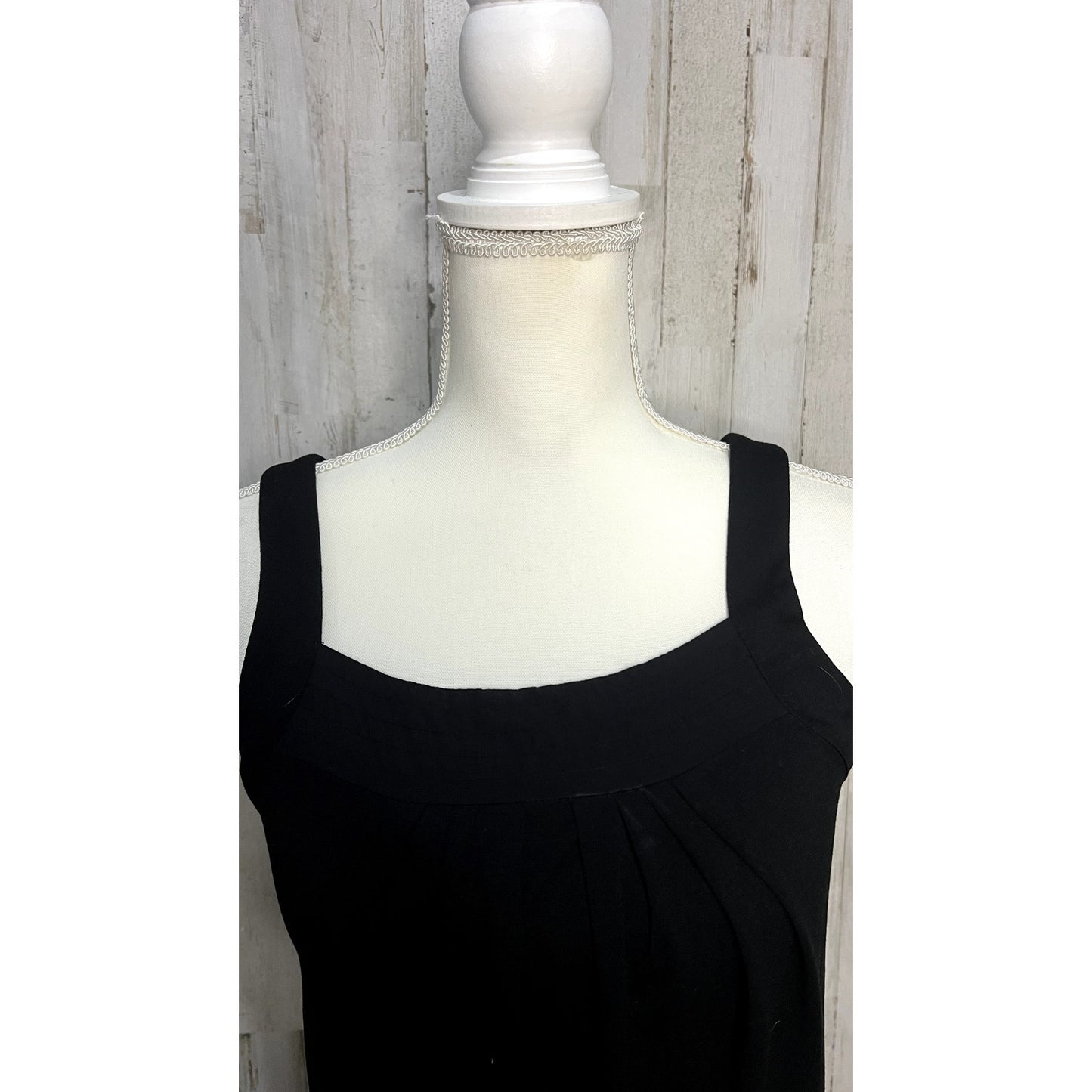 White House Black Market Women's XS Black Draped Square Neck Tank Top