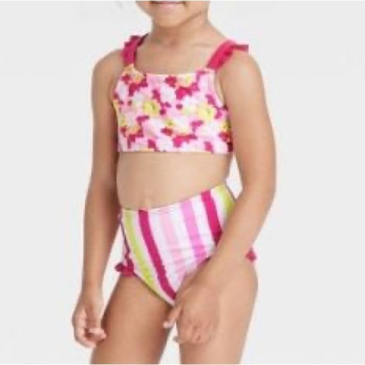 Cat & Jack Toddler Girls' Striped Bikini bottoms Swimsuit  Pink 2T NEW