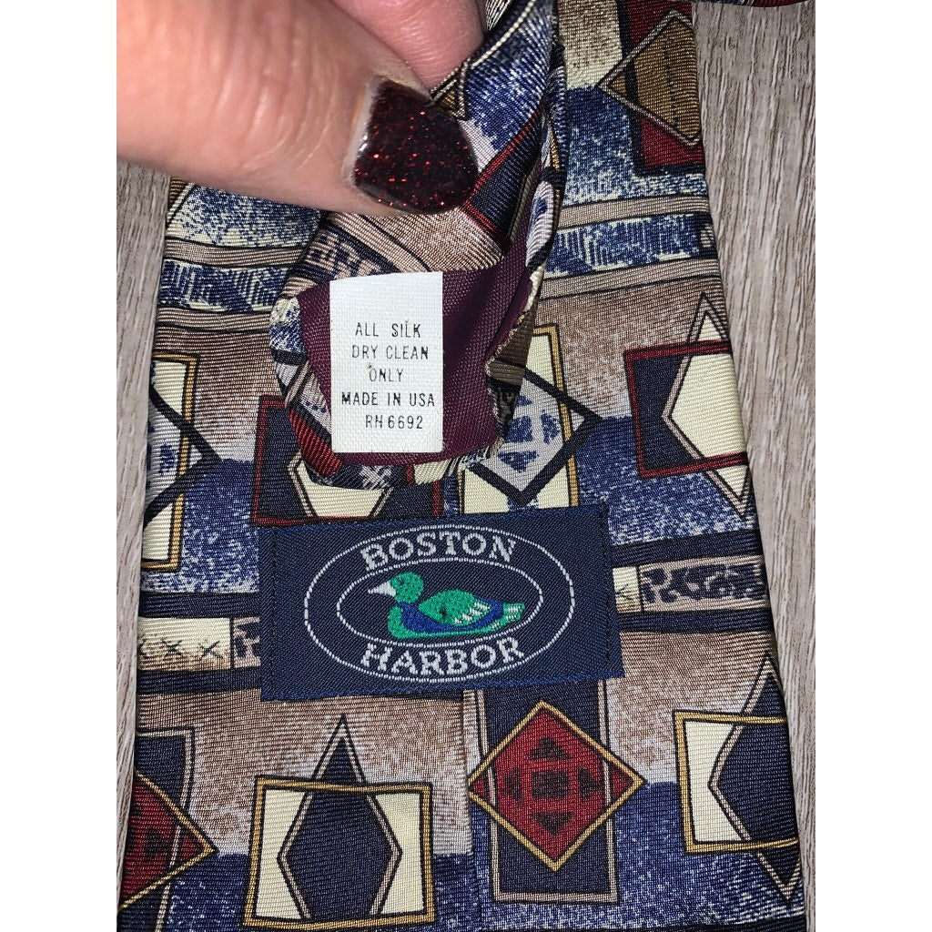 5 Piece Designer Silk Necktie Set Geometric Multicolor Men's Formal