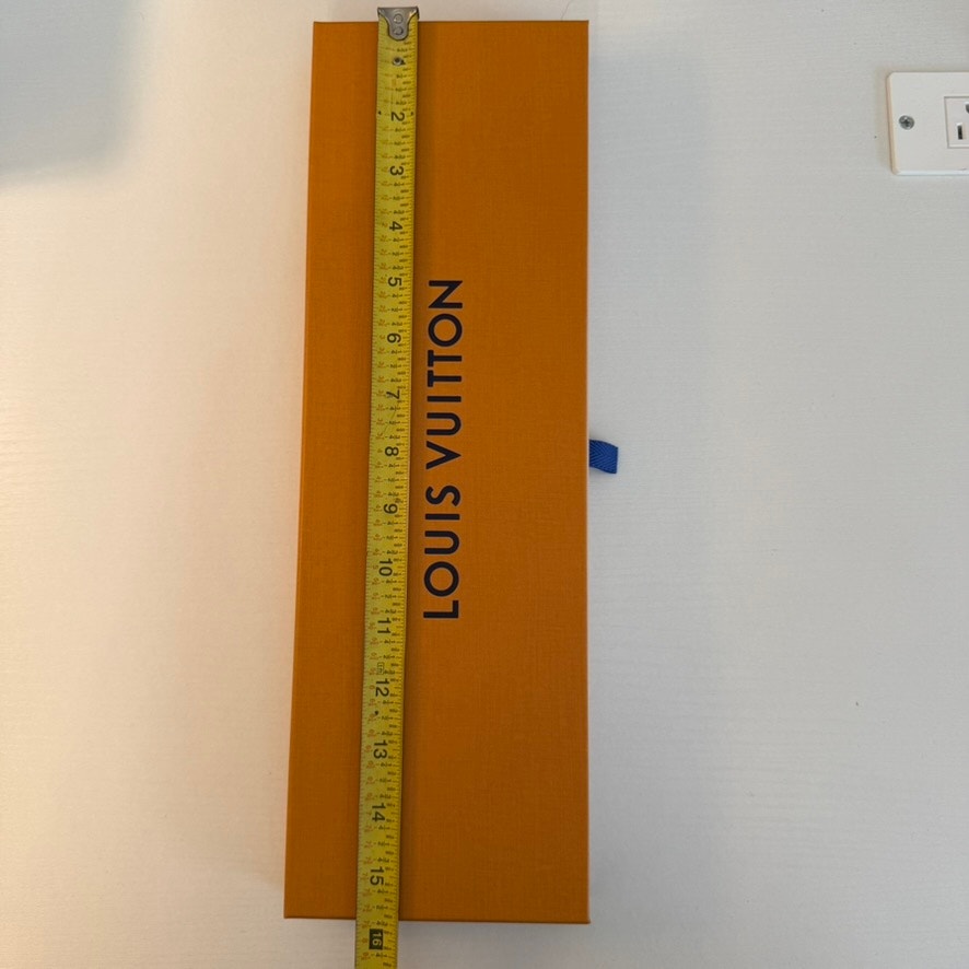 Louis Vuitton Orange Drawer-Style Gift Presentation Box Blue Ribbon Pull
