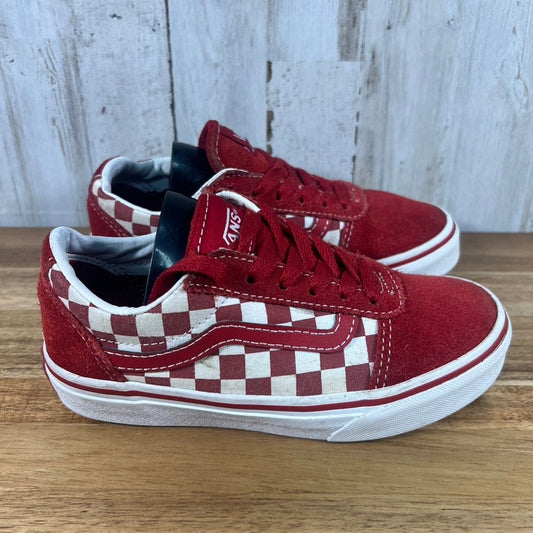 Vans Old Skool Red Checkerboard Skate Shoes Unisex Kids Youth Size 13