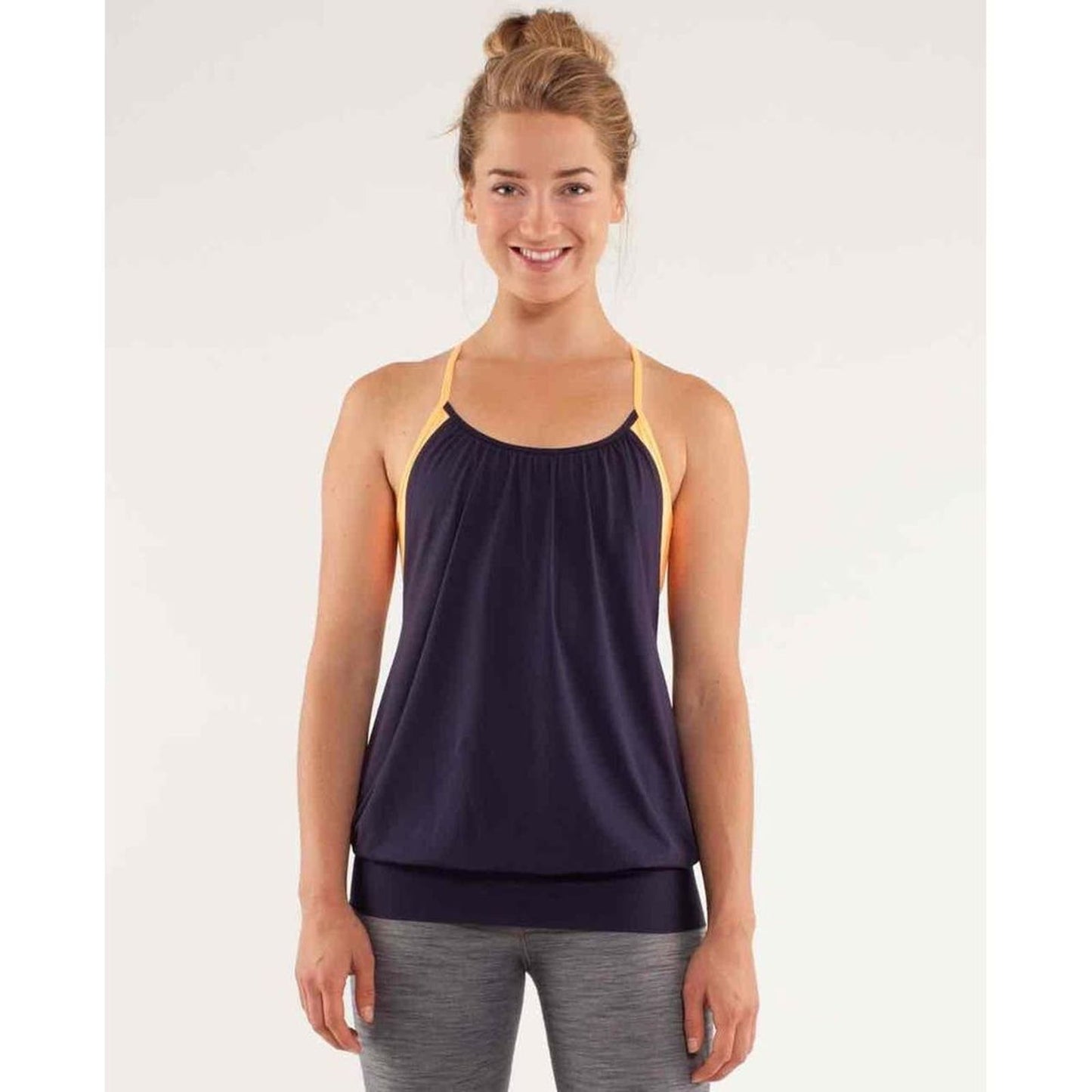 Lululemon Women's 4 No Limits Tank Top - Black Swan / Creamsicle Pop