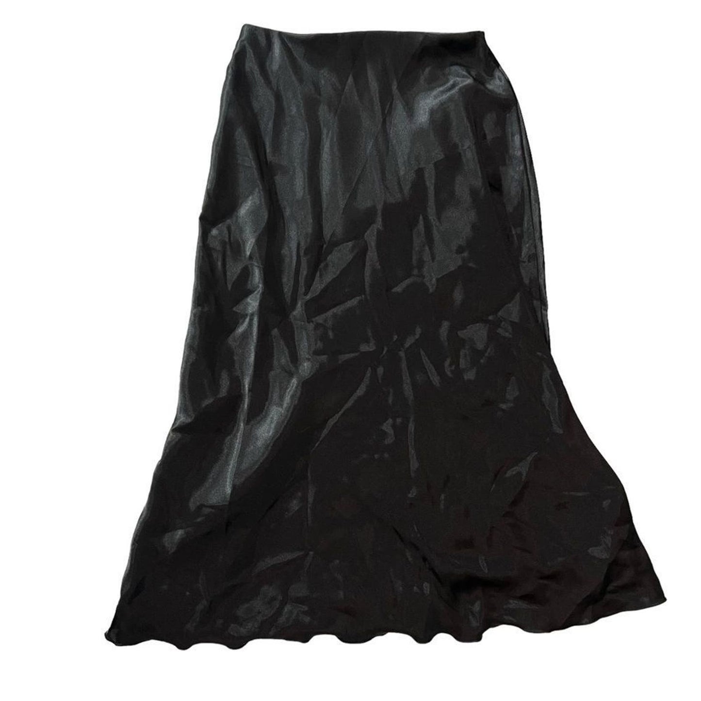 NWT Tiana B.  Women's Black Satin Midi Skirt Size Small