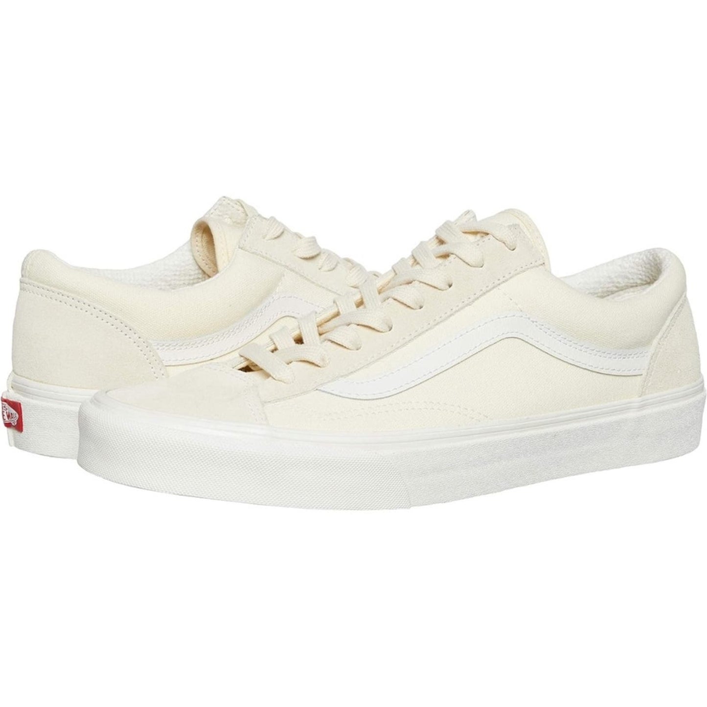 Vans Authentic Sk8-Low Trainers In Off White/White - Men's 10.5 / Women's 12.0