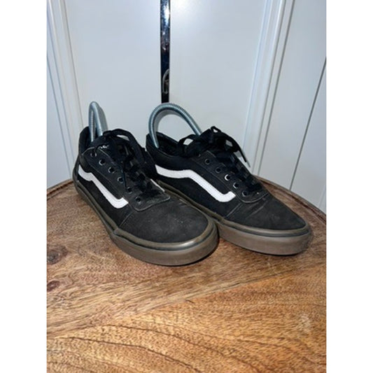 Vans Youth Ward Black Canvas Sneakers Casual Skateboarding Shoes Size 5