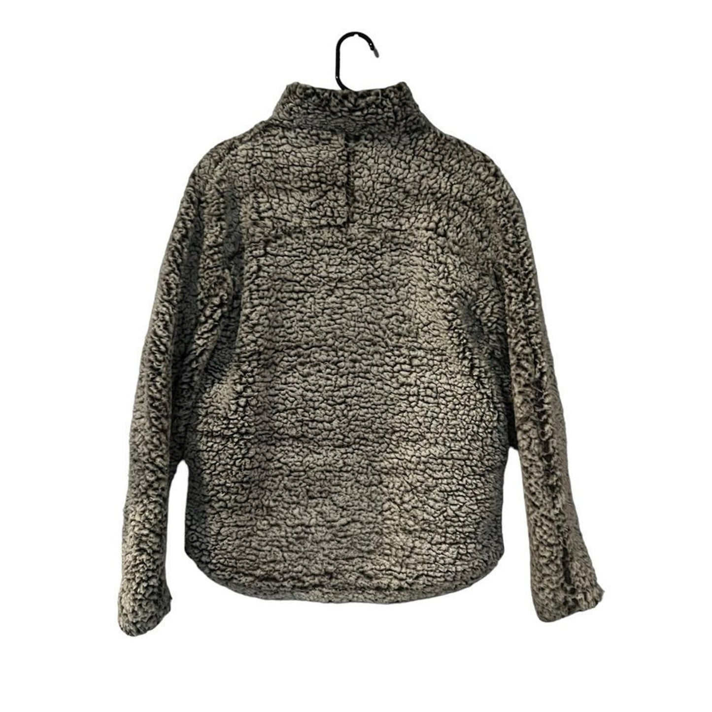 Altar’d State Jacket Womens Small Gray Sherpa Fleece 1/4 Zip Pullover