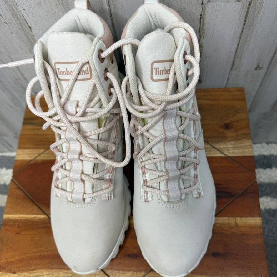 NEW Timberland Women's GreenStride Edge Waterproof Ankle Boots White Size 9.5