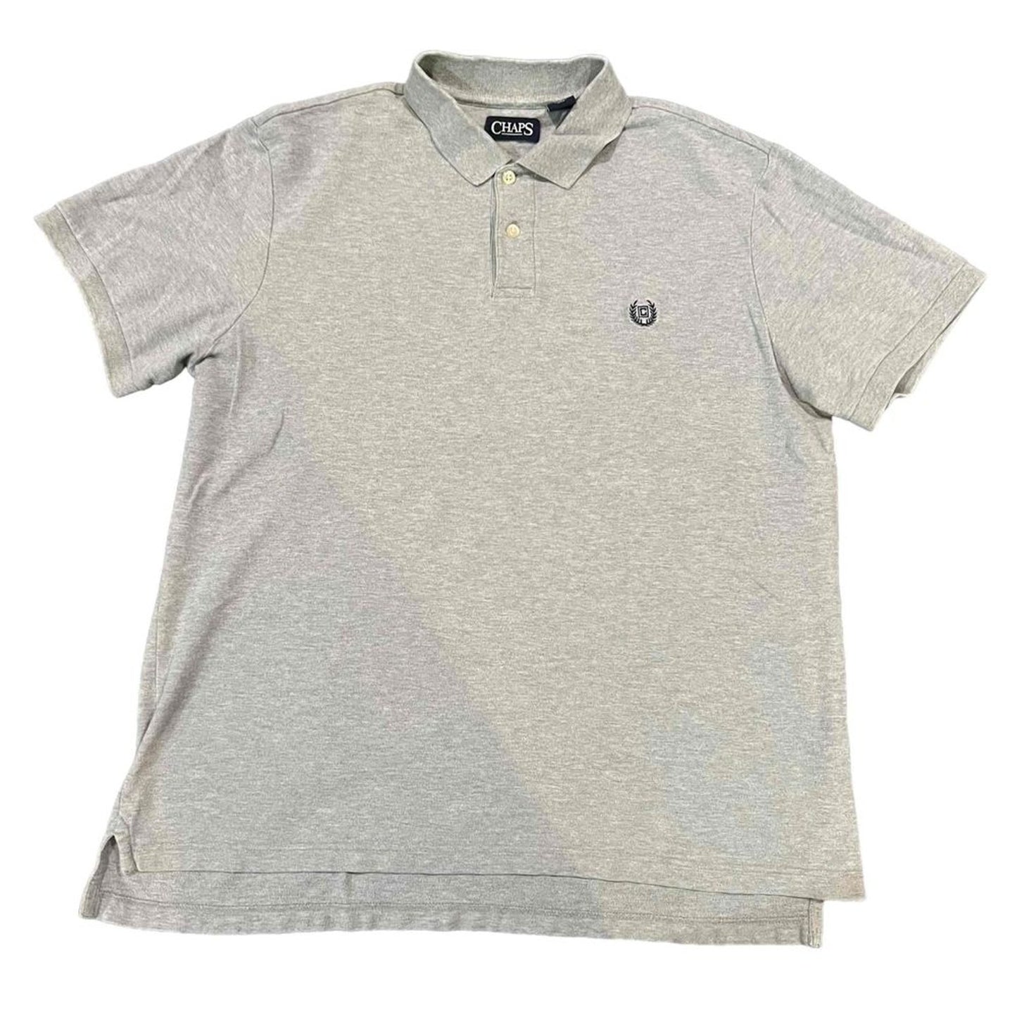 Chaps Polo Shirt Mens Large Gray Heather Short Sleeve Embroidered Logo