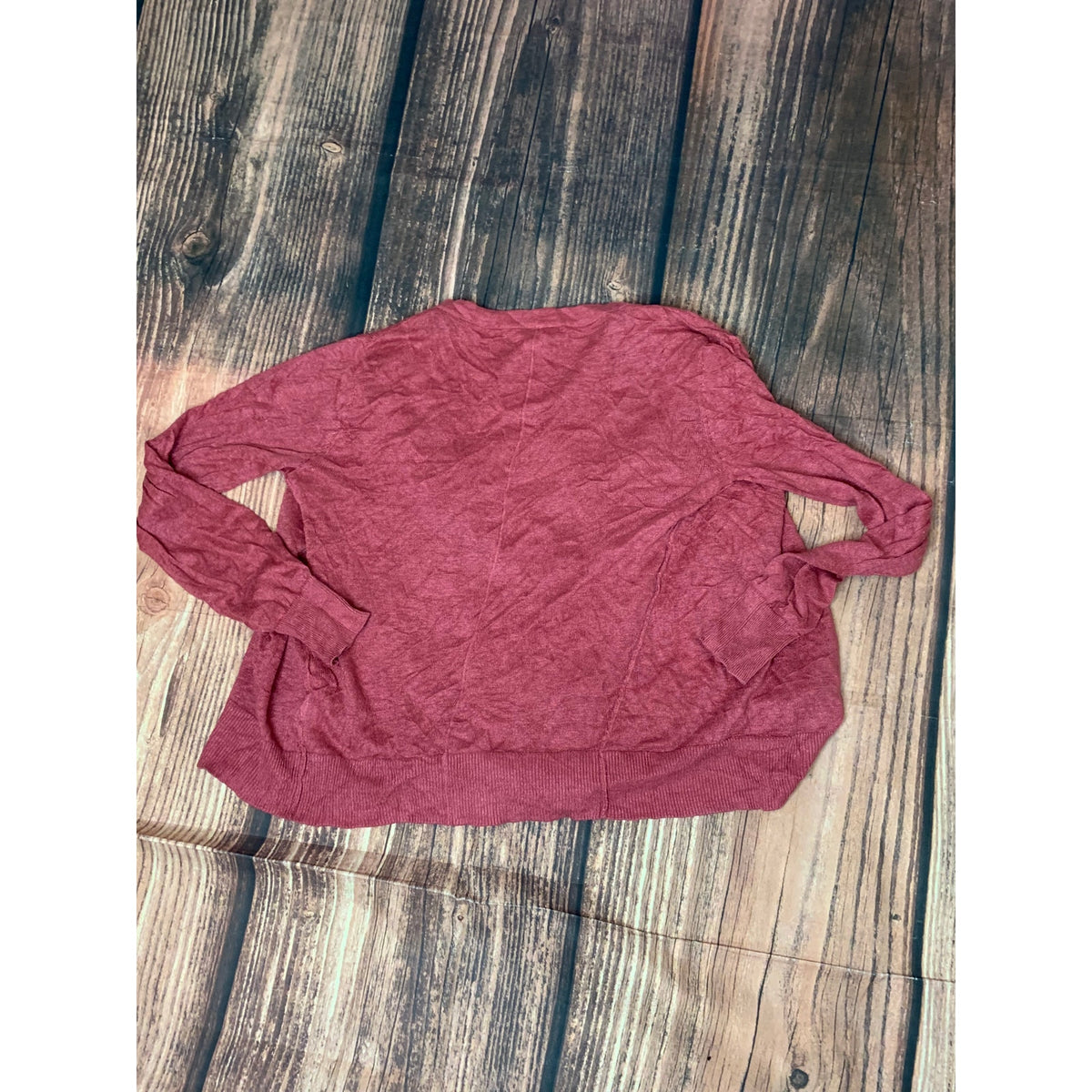 Garnet Hill Cardigan Sweater Womens Small Red Button Front V-Neck Long