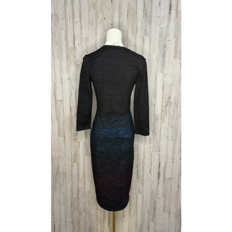 Trina Turk Women's Black Space-Dye Ombre Sweater Dress Size Small