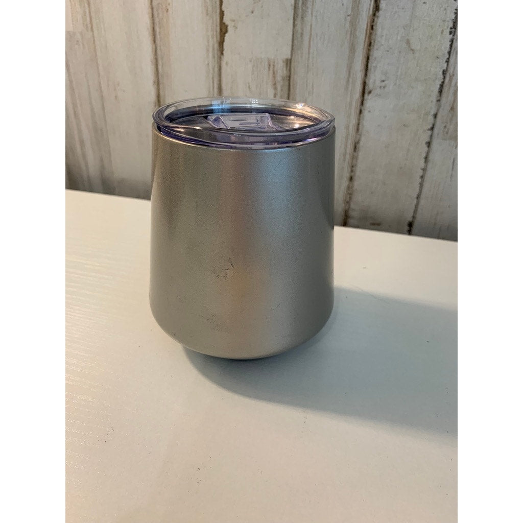 Starbucks Insulated Latte Mug Tumbler Silver w/ Lid 12 fl oz