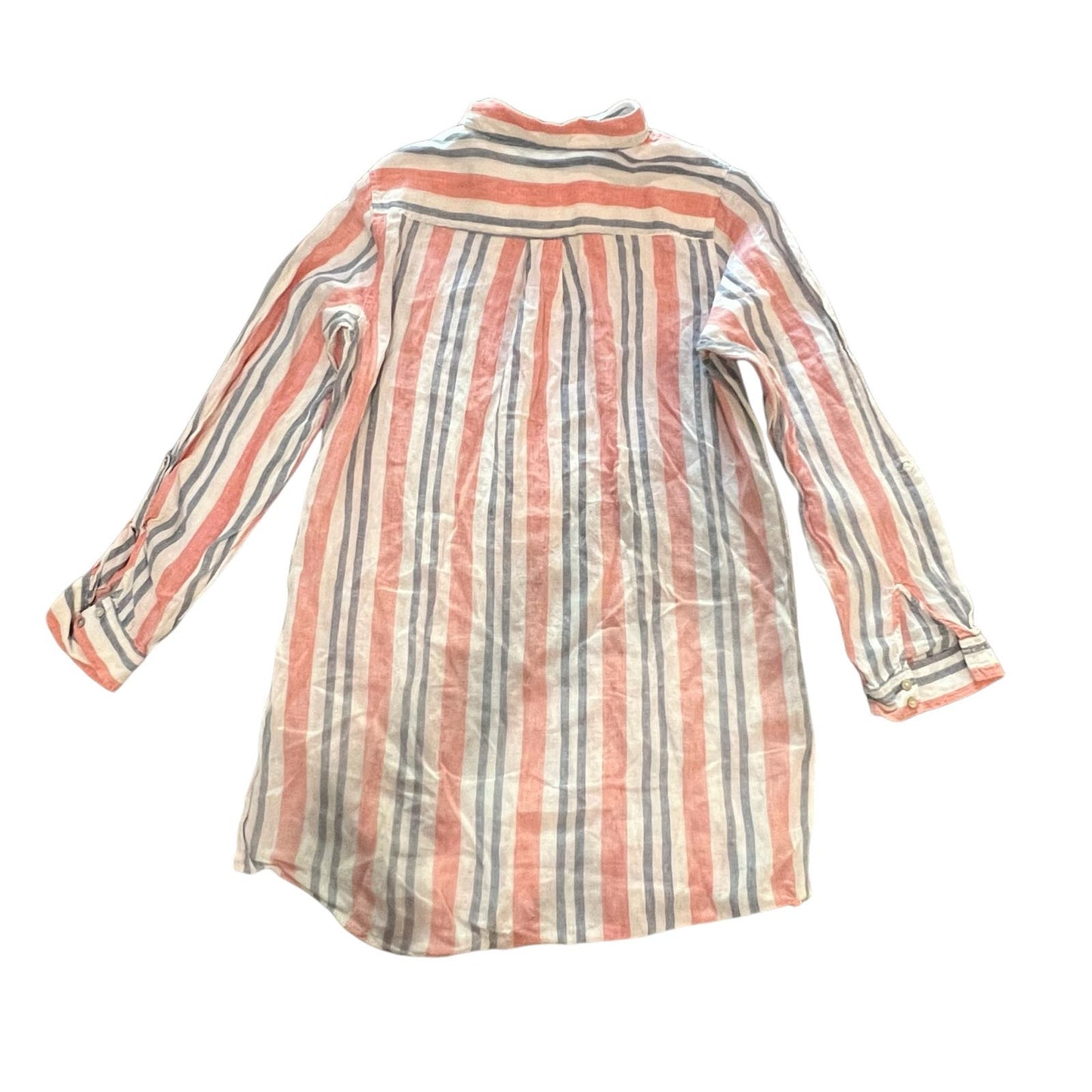 ARTISAN NY Women’s Large Linen Striped Long Sleeve Dress