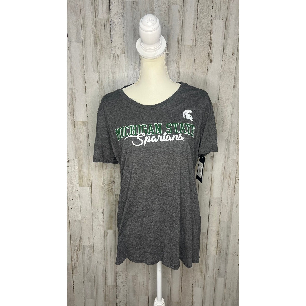 NWT Michigan State Spartans Women's Large Gray T-Shirt Sports College Crew Neck