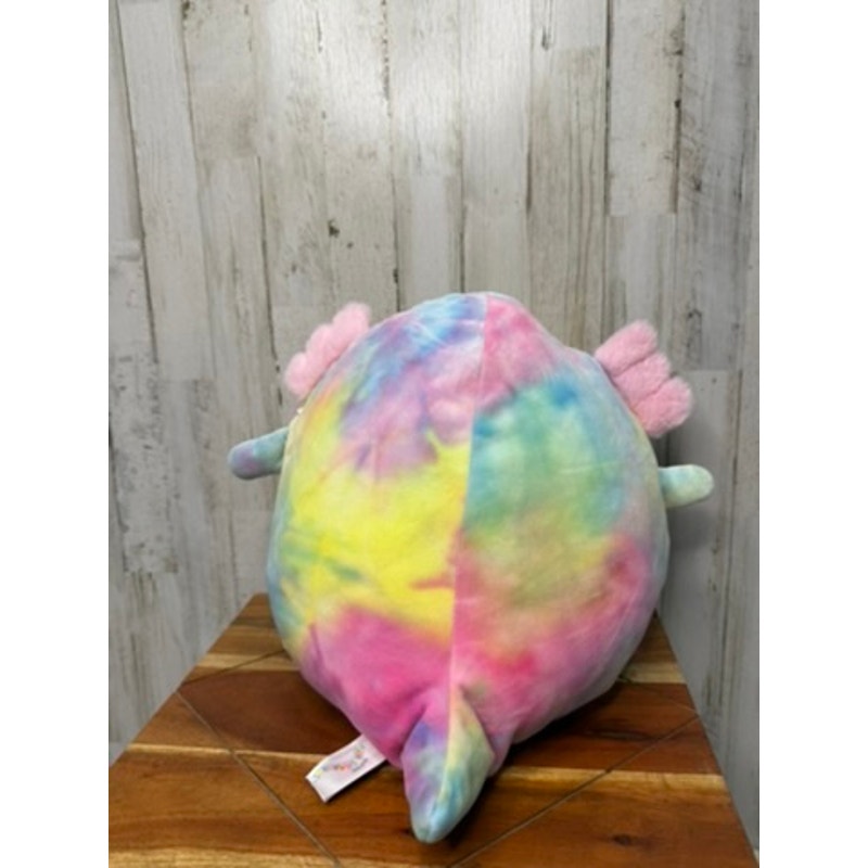 Squishmallows Tinley Rainbow Tie-Dye Axolotl Plush Toy Medium 12"