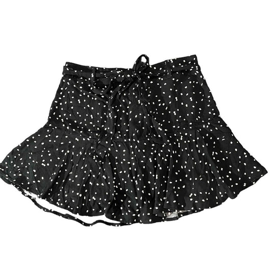 NWT Urban Romantics Black/White Polka Dots Tie-Waist Ruffled Skirt Size Large