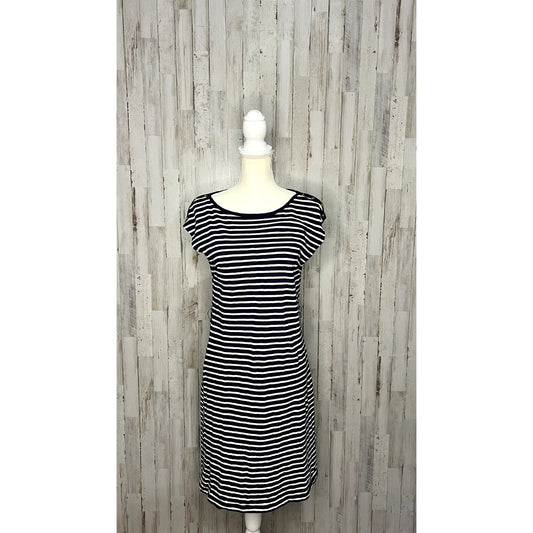 Talbots Petite Women's Size Small Striped T-Shirt Dress Multicolor Short Sleeve