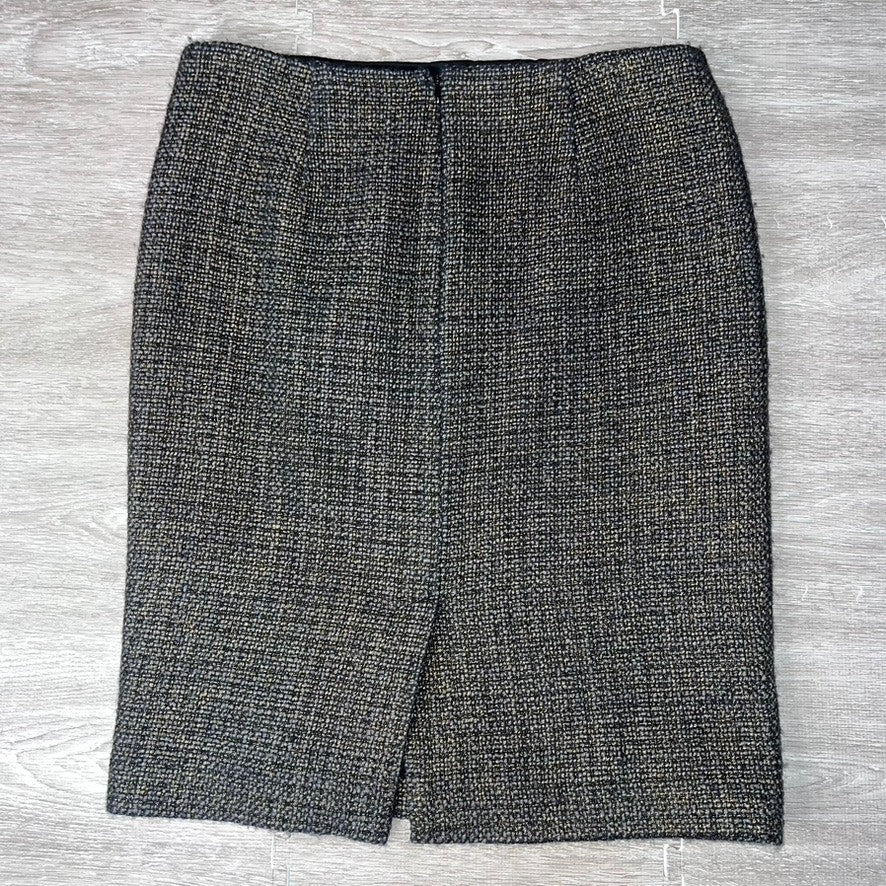 Talbots Women's Tweed Pencil Skirt Black Size 10 Petite Knee Length