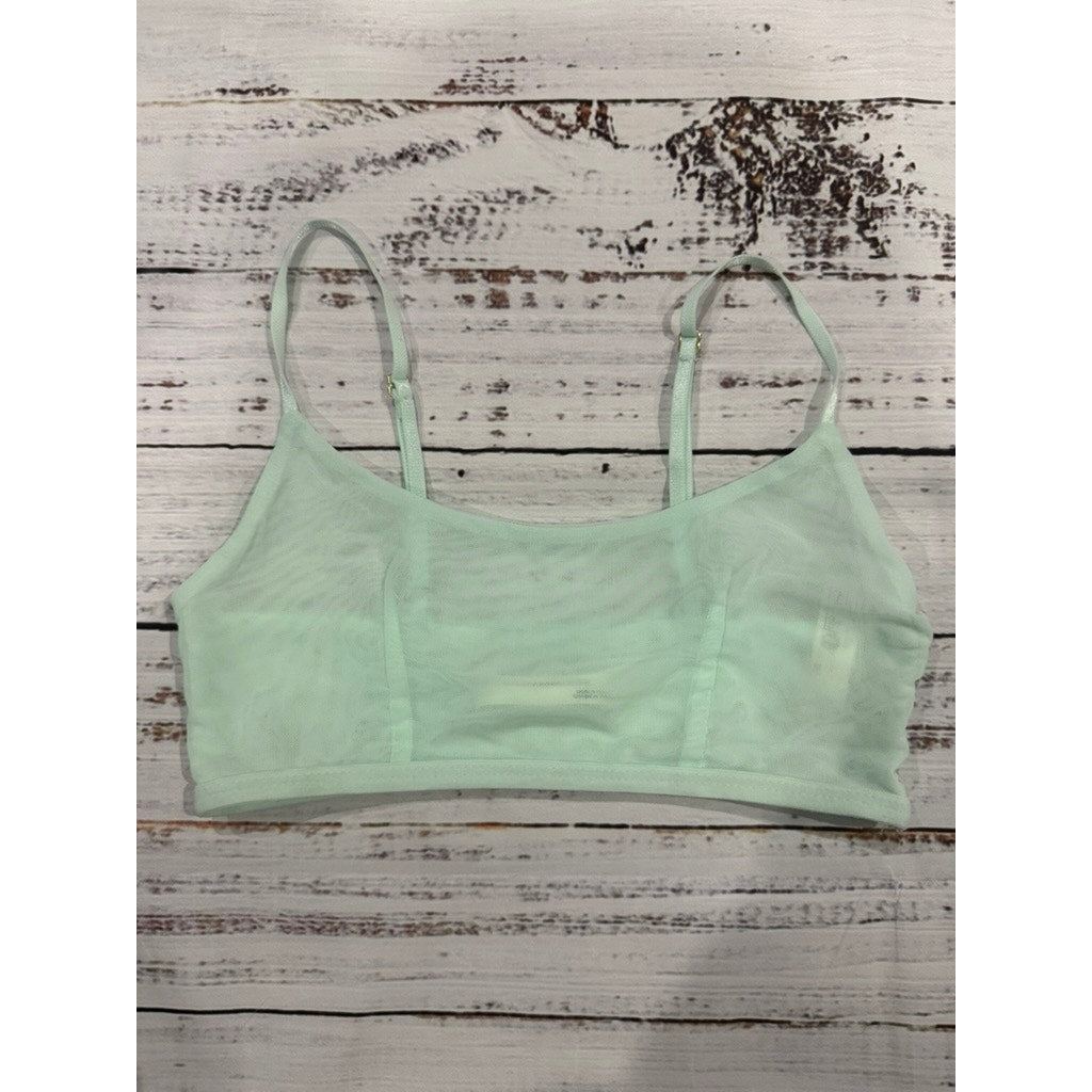 Anthropologie Mint Sheer Mesh Bralette XXS Adjustable Strap Pastel Bra Top