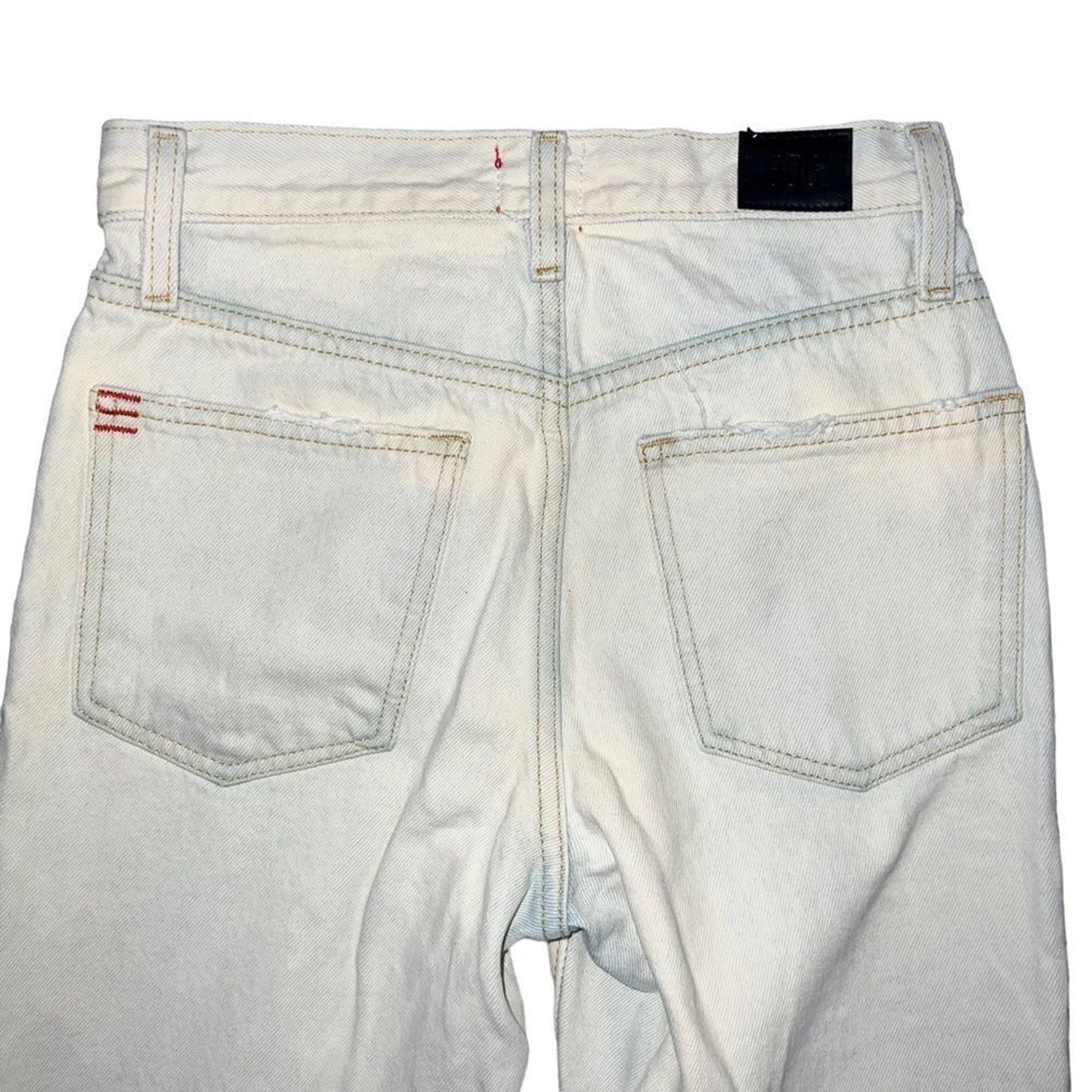 BDG Urban Outfitters Jeans Womens 24 White Slim Straight Raw Hem Frayed