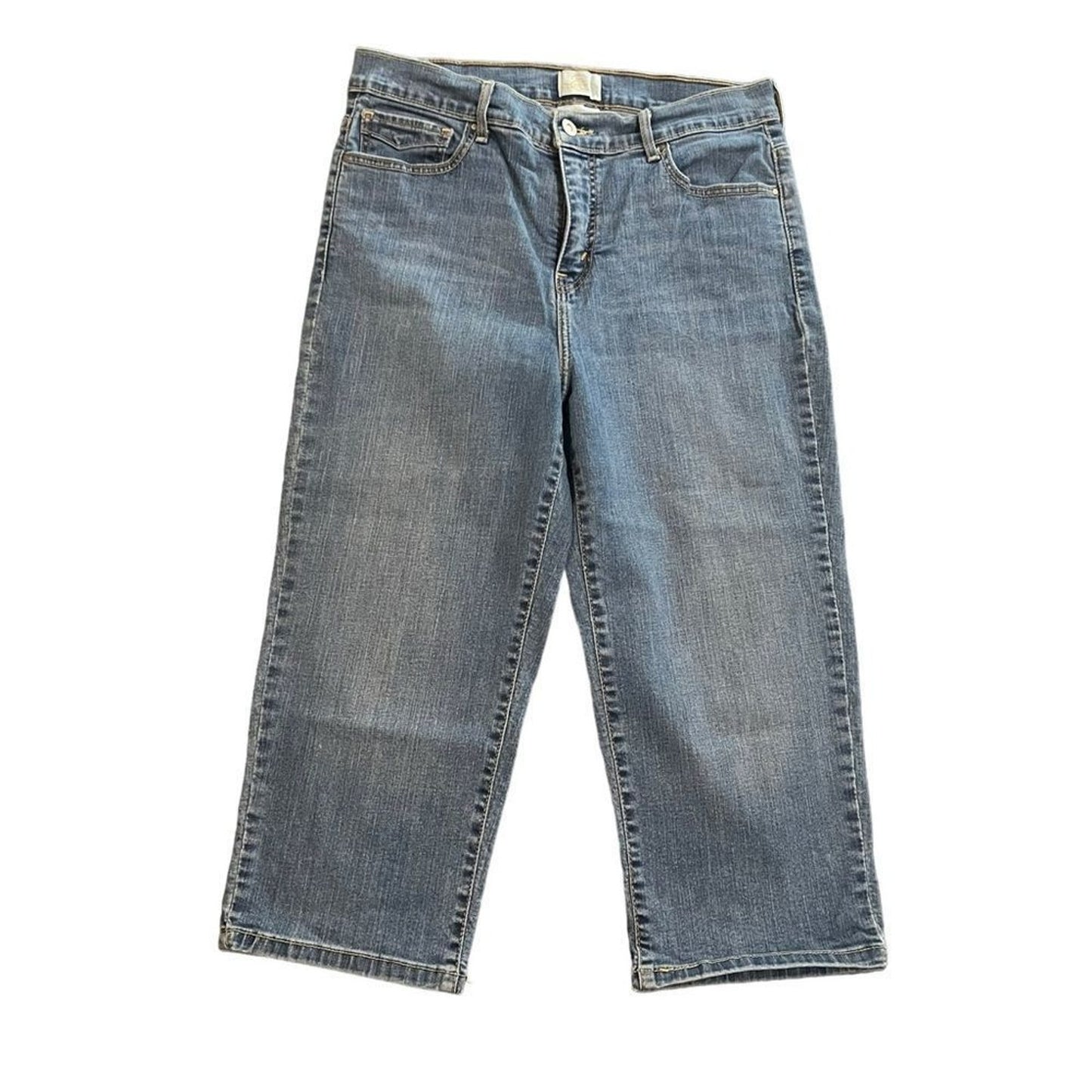 Levi’s Perfectly Shaping 512 Cropped Jeans Womens Size 14 Medium Wash Blue Mid