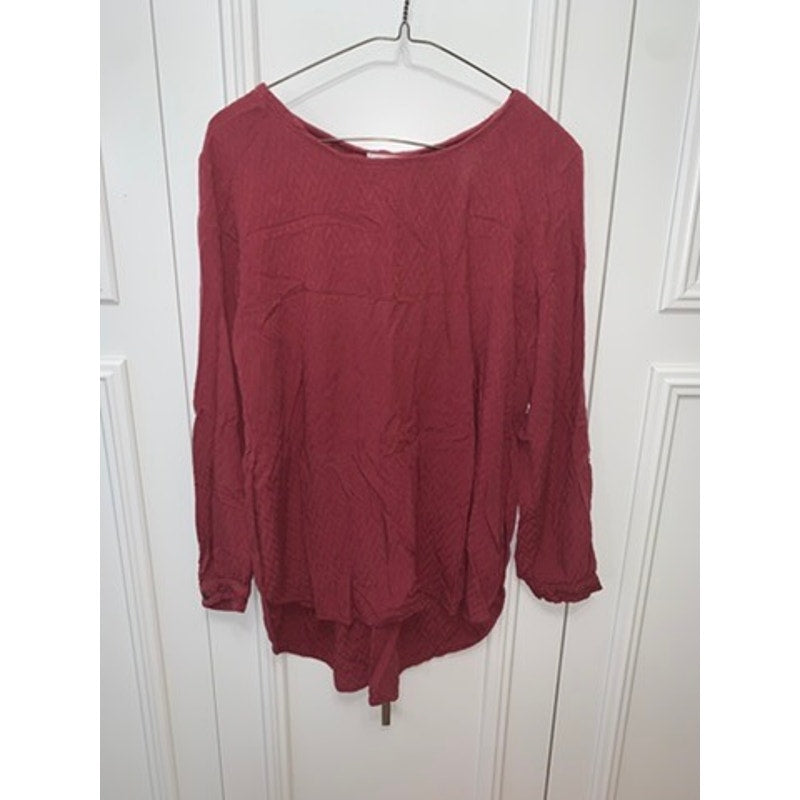 Ariat Women's Long Sleeve Blouse Red Size Large Round Neck