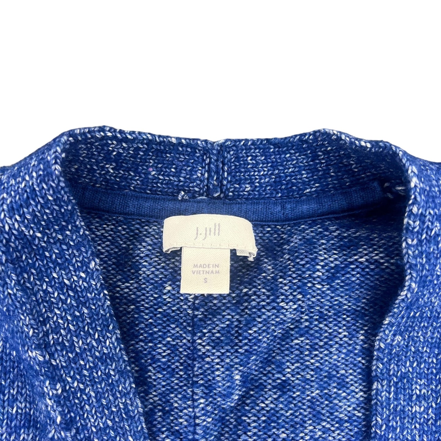 J.Jill Womens Small Blue Heathered Button-Up Cardigan Sweater with Front Pockets