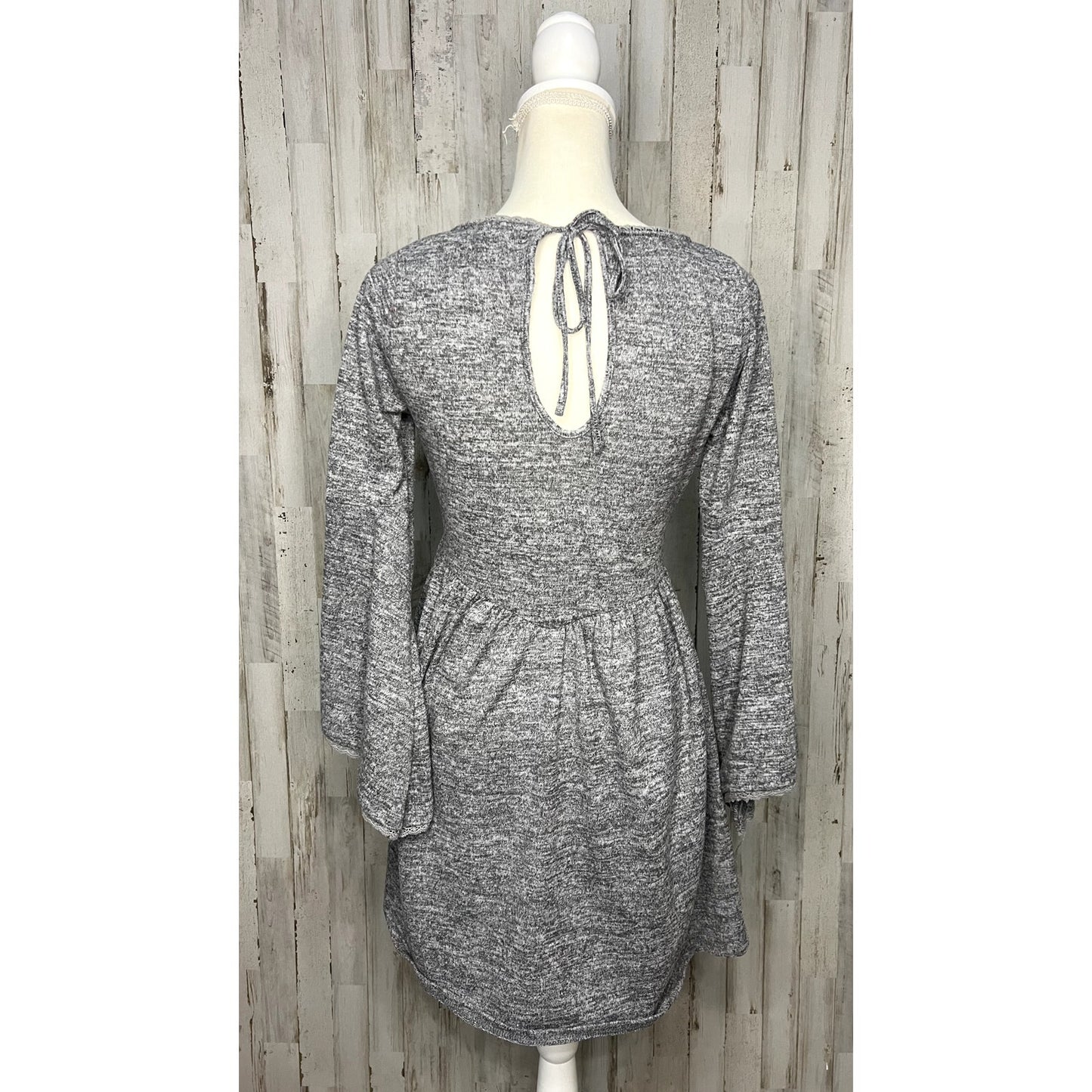 Altar'd State Women's Gray Knit Sweater Dress Size Small Knee Length