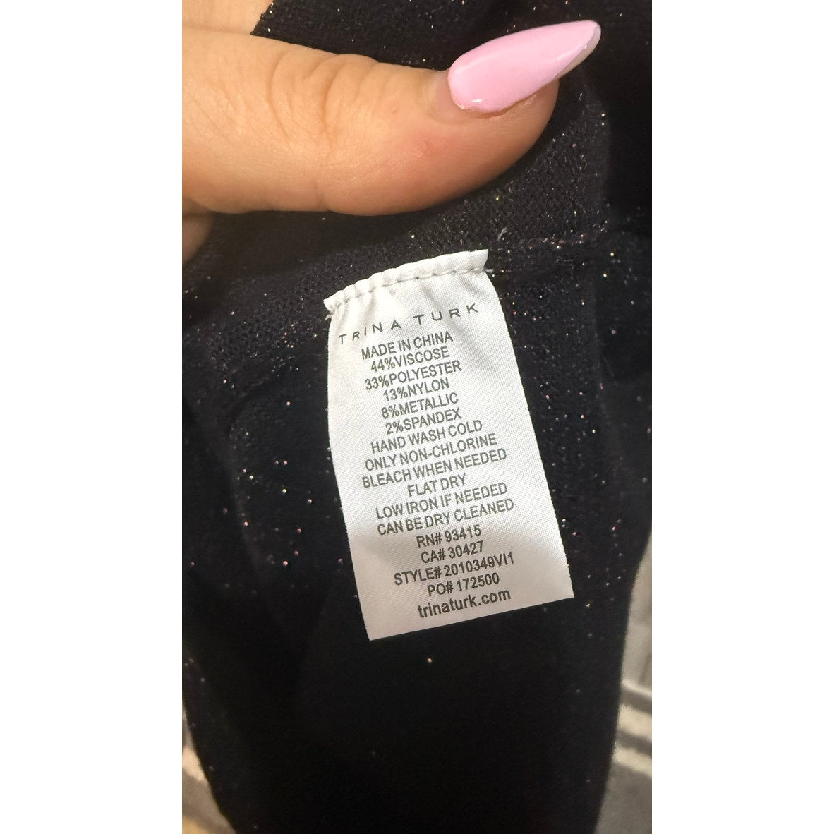Trina Turk Women's Black Space-Dye Ombre Sweater Dress Size Small
