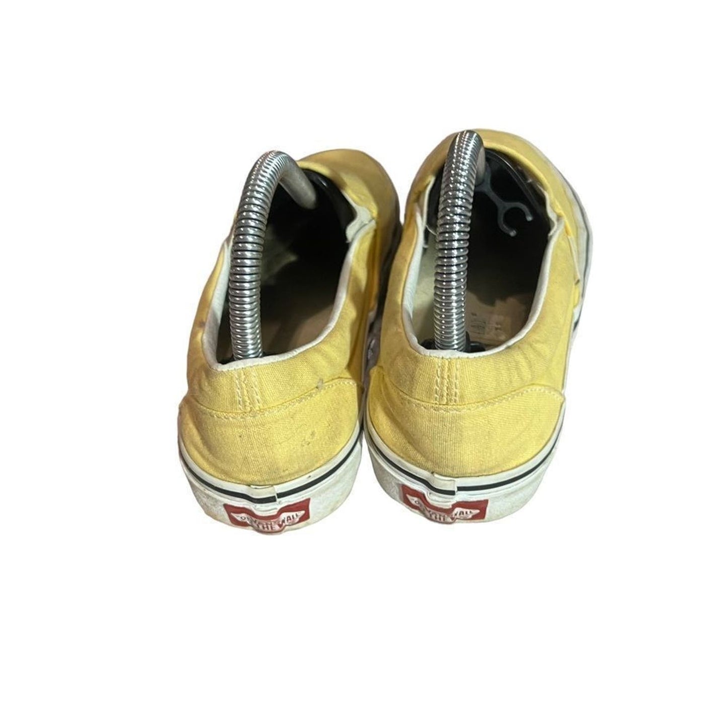 Vans Off The Wall Yellow and White Slip on Vans Size 7.5