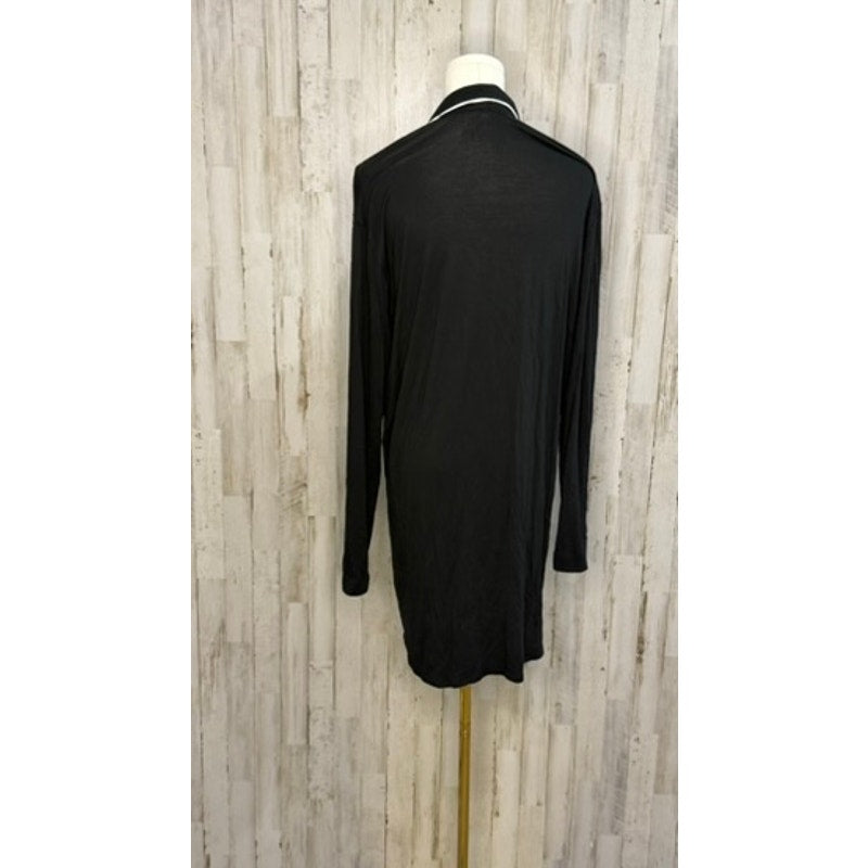 Victoria's Secret Women's Black Button-Up Sleep shirt Size Large