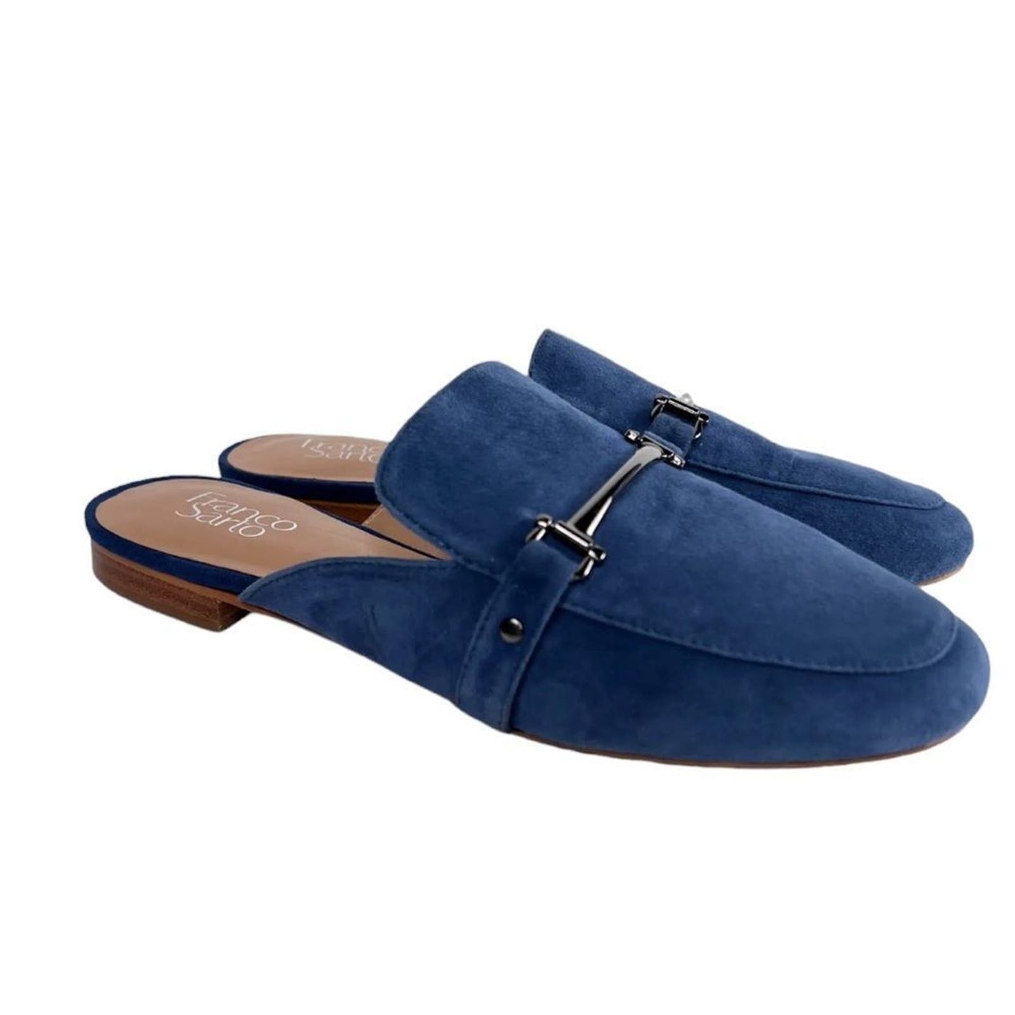 Franco Sarto Dolly Blue Suede Leather Slide Mule Shoe Women's 6.5M