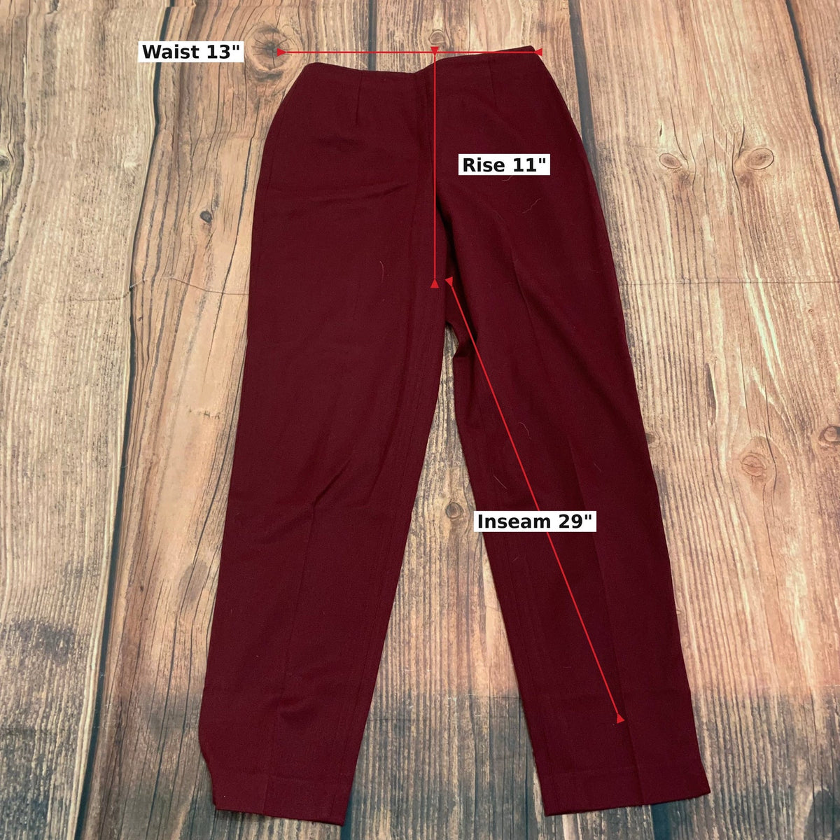 Talbots Burgundy Stretch Pull-On Ankle Pants Size 6