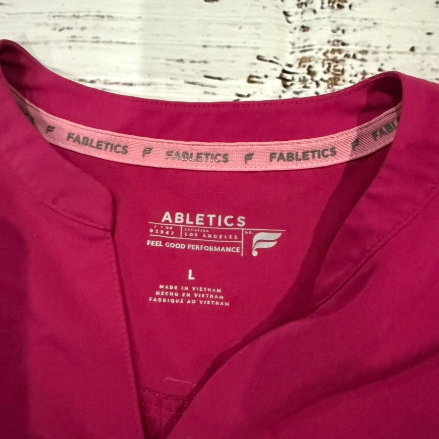 Fabletics Women's Scrub Jogger Set Large Hot Pink 2-Piece Workwear